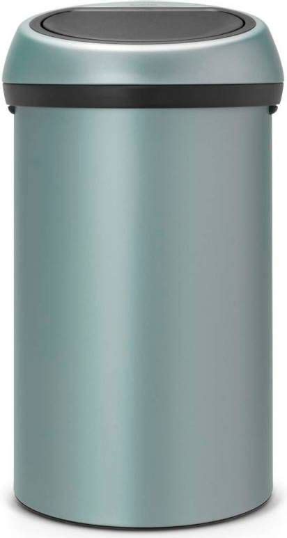 Brabantia Touch Bin Afvalemmer 60 Liter Metallic Mint Dewaterkokershop Be