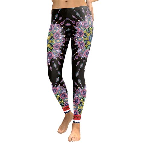 Womens Sexy Slim 3D Floral Printed Workout Leggings Fitness Leggins