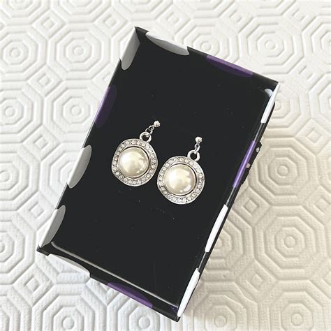 Pearl Dangle Earrings Swarovski Tooth Crystals And Tooth Jewelry