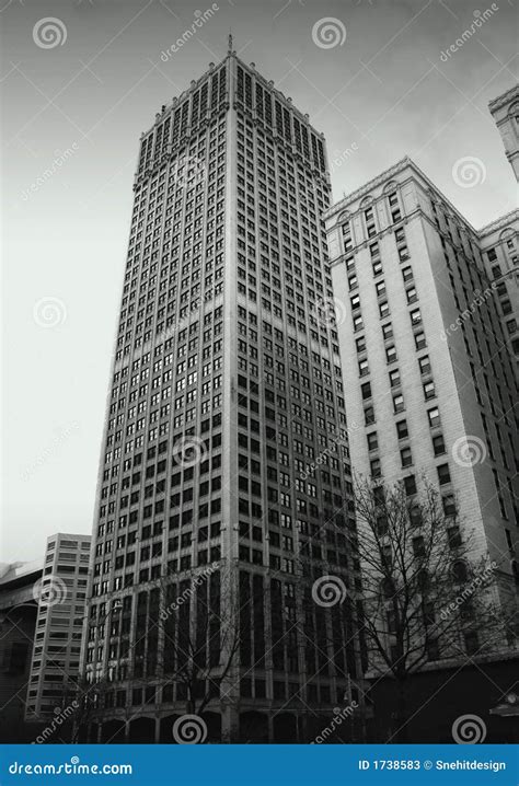 Historic Buildings in Detroit Downtown Stock Image - Image of highrise ...