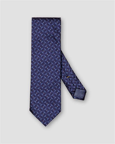 Navy Blue Geometric Silk Tie Eton