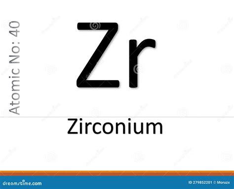 Zirconium Chemical Element Symbol Illustration Stock Illustration ...