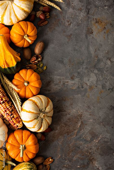 Fall background with pumpkins Stock Photo | Adobe Stock