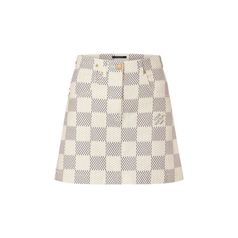 Damier Azur Denim A Line Mini Skirt Women Ready To Wear Louis