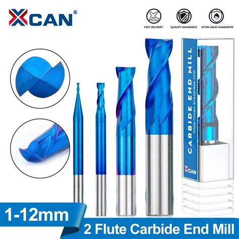 Xcan Milling Cutter Flute Nano Blue Coated Flat End Mill Mm