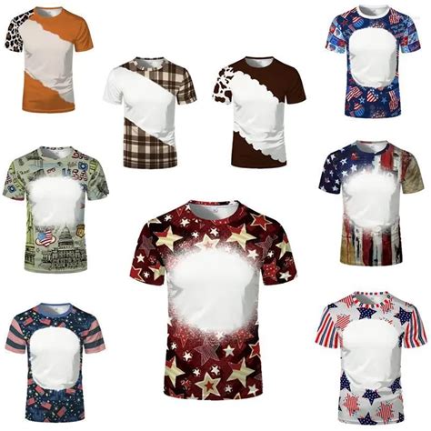 Wholesale Sublimation Bleached Shirts Heat Transfer Blank Bleach Shirt