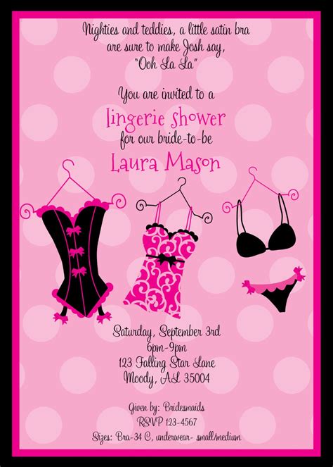 Funky Pink Lingerie Shower Invitation By Lilypadboutiquestore