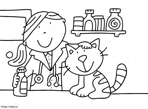Veterinarian Girl coloring page