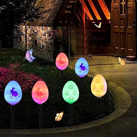 Ft Led Solar Easter Eggs Stake Lights For Easter Decorations