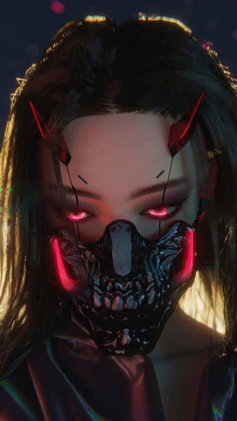 Cyberpunk Sci Fi Girls Mask Hd Phone Wallpaper Rare Gallery