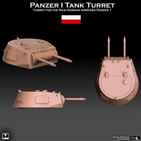 3d Printable Panzer 1 Tank Turret By Sharedog Miniatures