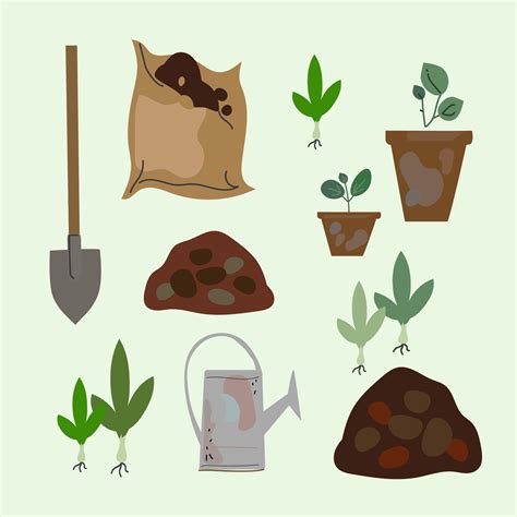 Compost Pile Organic Compost Theme Set Of Hand Drawn Icons Zero