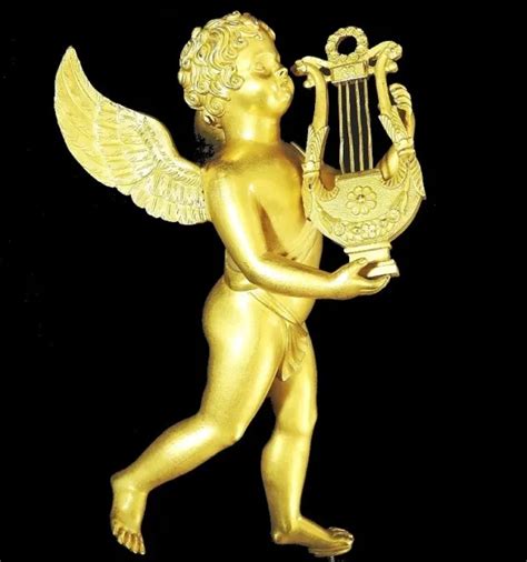 STATUETTE PENDULE BRONZE DORE AMOUR ANGELOT EPOQUE EMPIRE DEBUT DU 19