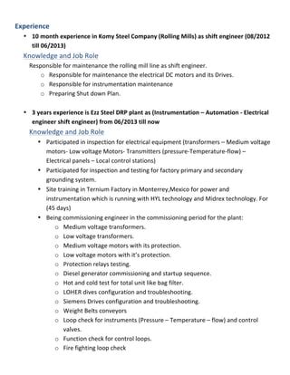 Electrical Engineer Cv Pdf