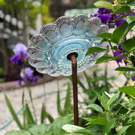 Handmade Glass Plate Flower Garden Art From Reclaimed And Etsy