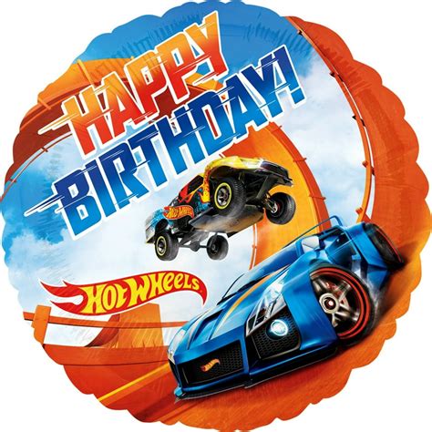 Hot Wheels Happy Birthday Foil Balloon 18 Each