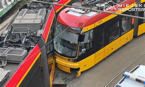 Zderzenie tramwajów w Warszawie Ranne 4 osoby Raport Kolejowy