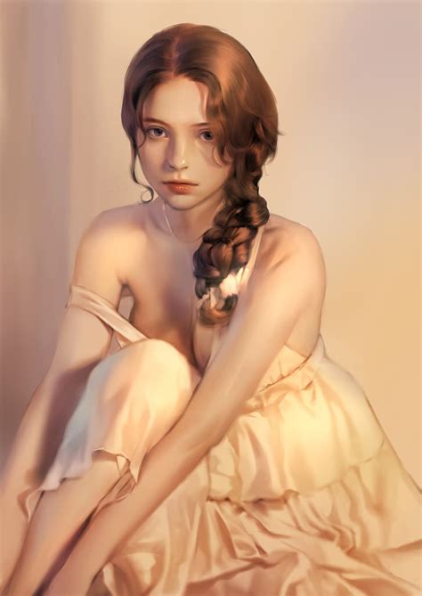 Hd Wallpaper Ryeowon Kwon Drawing Women Brunette Braids Looking