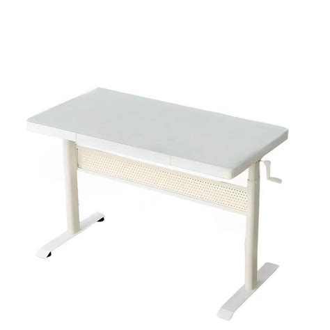 48 in. White Standing Desk Adjustable Height Sit Stand Desk Glass Top ...