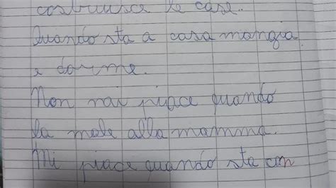 Pap Non Mi Piace Quando Fa Male Alla Mamma Il Tema Di Un Bambino Di