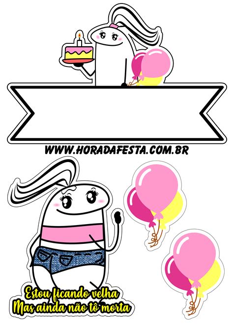 Topo De Bolo Flork Figurinha Whatsapp Engra Ada Frase Topper Cake Png