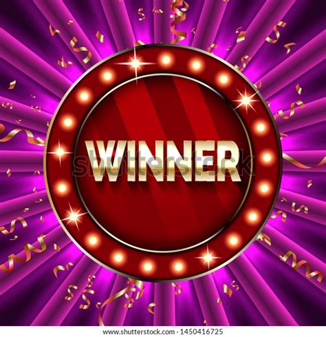 Winner Banner Win Congratulations Vintage Frame Stock Illustration