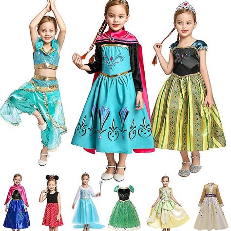 Esla Robe Robe De Princesse Pour Filles Anna Elsa Costume Cosplay