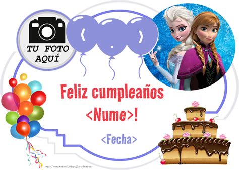 Feliz Cumplea Os Cuadro Con La Anna Y Elsa De Frozen Personalizable