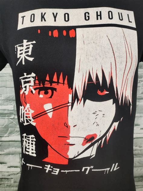 Tokyo Ghoul Ken Kaneki Split Face Black Shirt Men S Fashion Tops