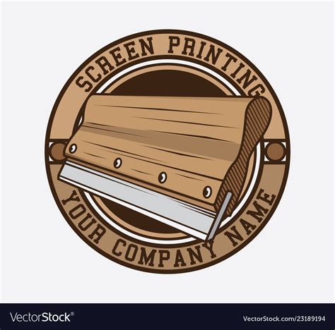 Screen printing logo design Royalty Free Vector Image