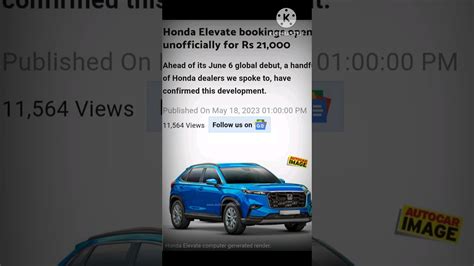 Honda Elevate Suv Bookings Starts On 6 June Booking Price Of Elevate