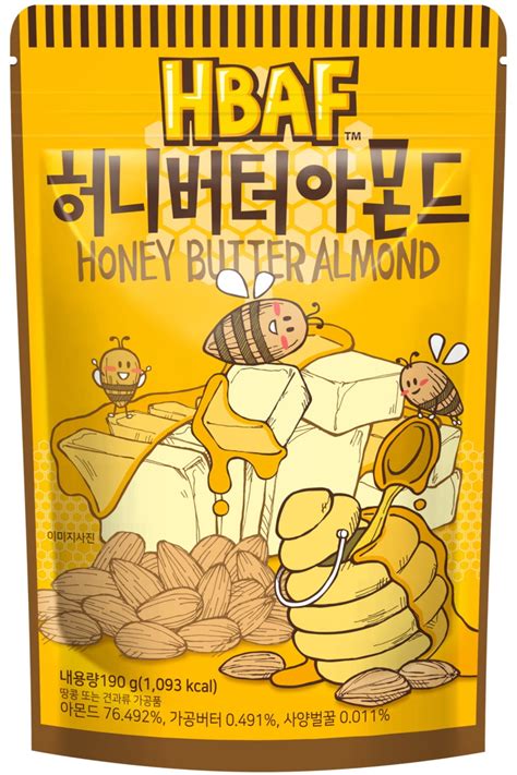 Hbaf Korean Honey Butter Almonds Nutritious Snack For Schoolwork