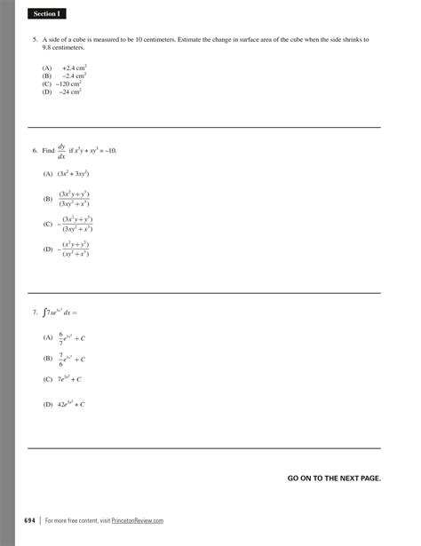 Extended Ebook Content For Cracking The Ap Calculus Ab Exam