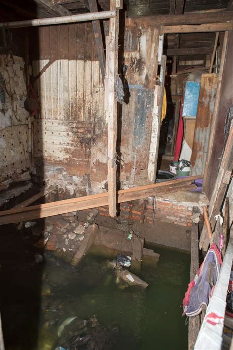 Decayed And Flooded Slum House Editorial Photography Image Of City