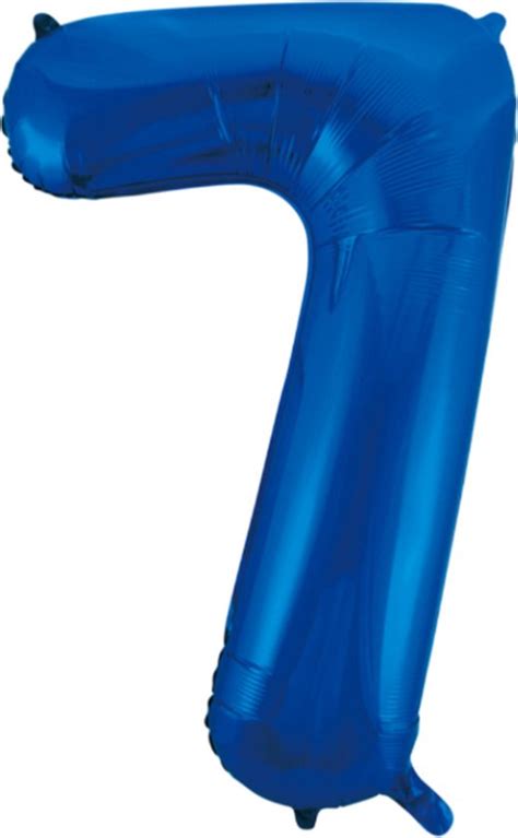 LUQ Cijfer Ballonnen Cijfer Ballon 7 Jaar Kleur Blauw XL Groot