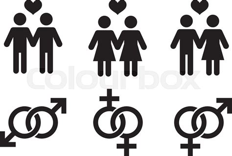 Same Sex Couples Flat Icon Stock Vector Colourbox