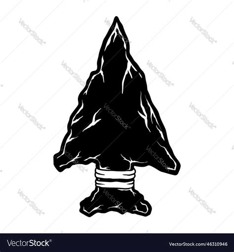 Stone arrowhead design element for poster card Vector Image