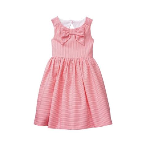 Janie And Jack Lemon Café Pink And White Striped Bow Dress Easter Choose