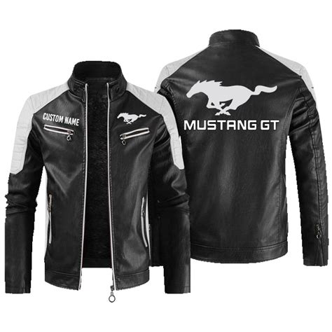 Mustang Gt Contrast Leather Jacket Vintage Style Jacket Customize