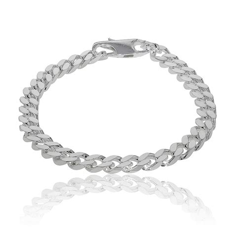 Bracelet Maille Gourmette En Argent Massif Ocarat