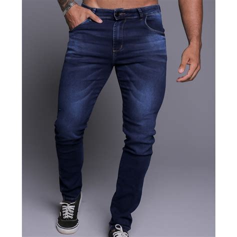 Calça Jeans Masculina Slim Original Elastano Lycra Tamanho Gg