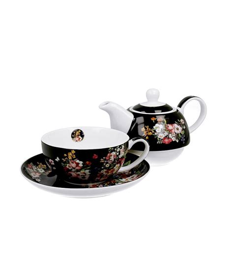 Ku A Aja Duo Set Za Jedno Porculan Ml Vintage Flowers Black