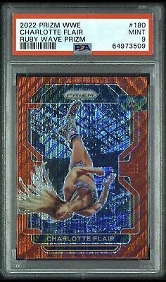 Panini Prizm Wwe Charlotte Flair Red Psa Card Wrestlemania