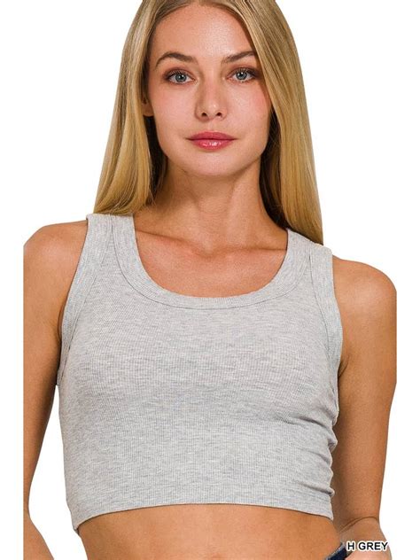 Wholesale Ribbed Scoop Neck Cropped Tank Top For Your Store Faire