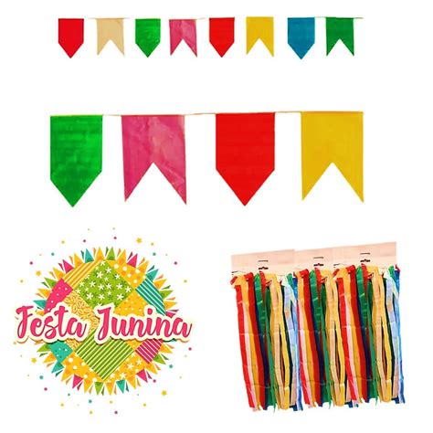 Kit Para Decora O Metros Bandeirinha E Fitas Festa Junina Julina