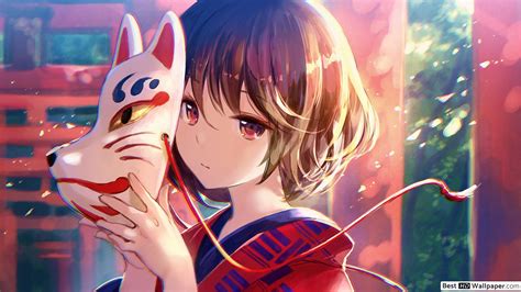 Mask Kitsune Anime Girl Wallpapers - Wallpaper Cave