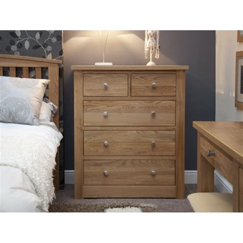 Oak Chests Of Drawers Solid Oak 5 Drawer 2 Over 3 Chest Of Drawers