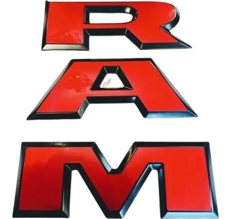 Emblema Letra Ram Rebel Tapa Trasera Rojo Filo Negro Meses Sin