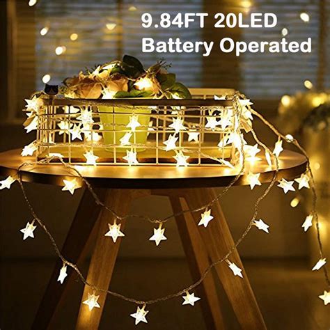 Led Star String Lights Feet Christmas Fairy Lights Waterproof