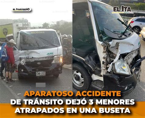 Aparatoso Accidente De Tránsito Dejó 3 Menores Atrapados En Una Buseta